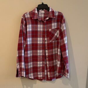 LA MIEL Red and White Plaid women's Shirt